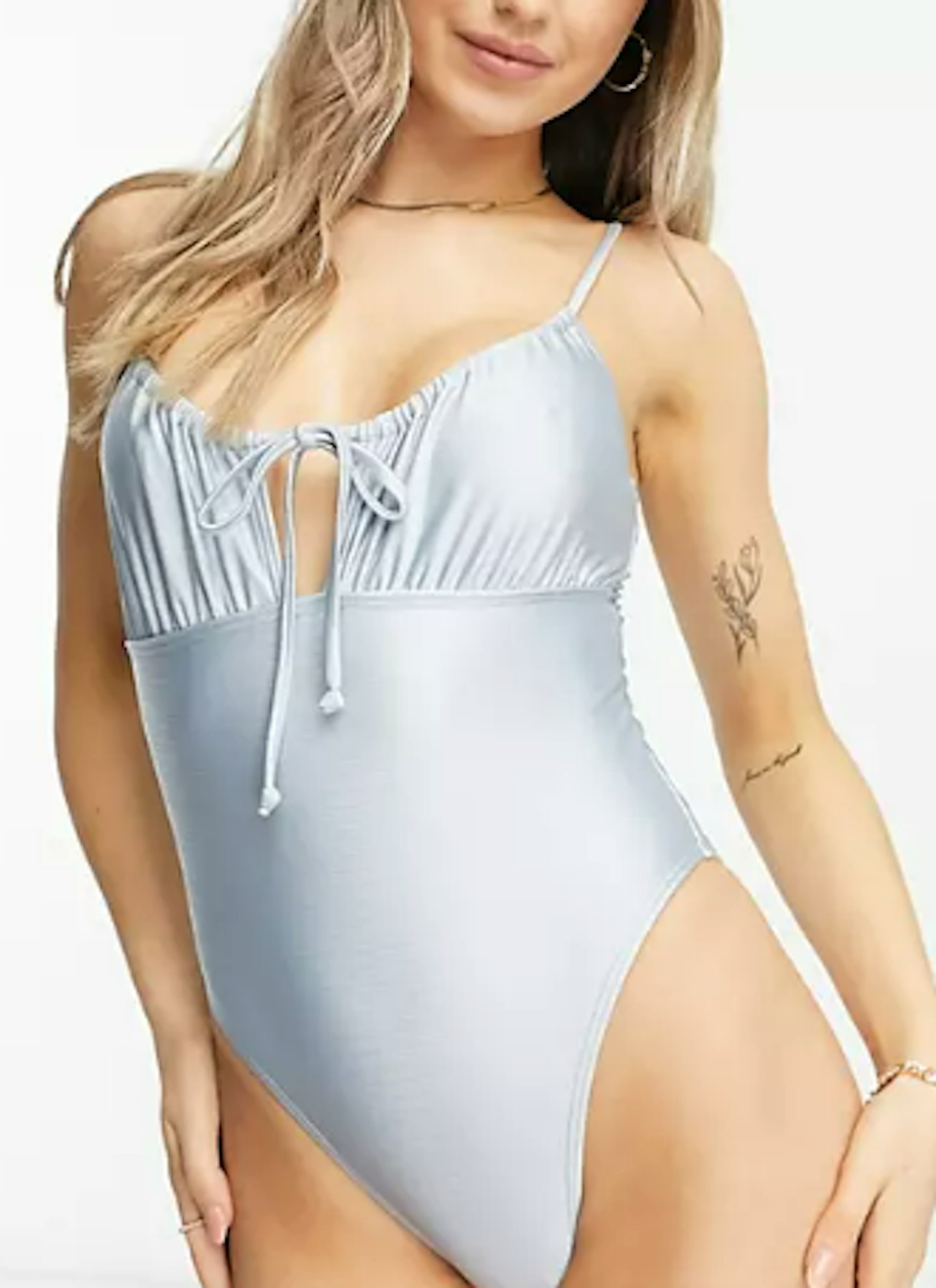 South Beach Shiny Front Tie Swimsuit