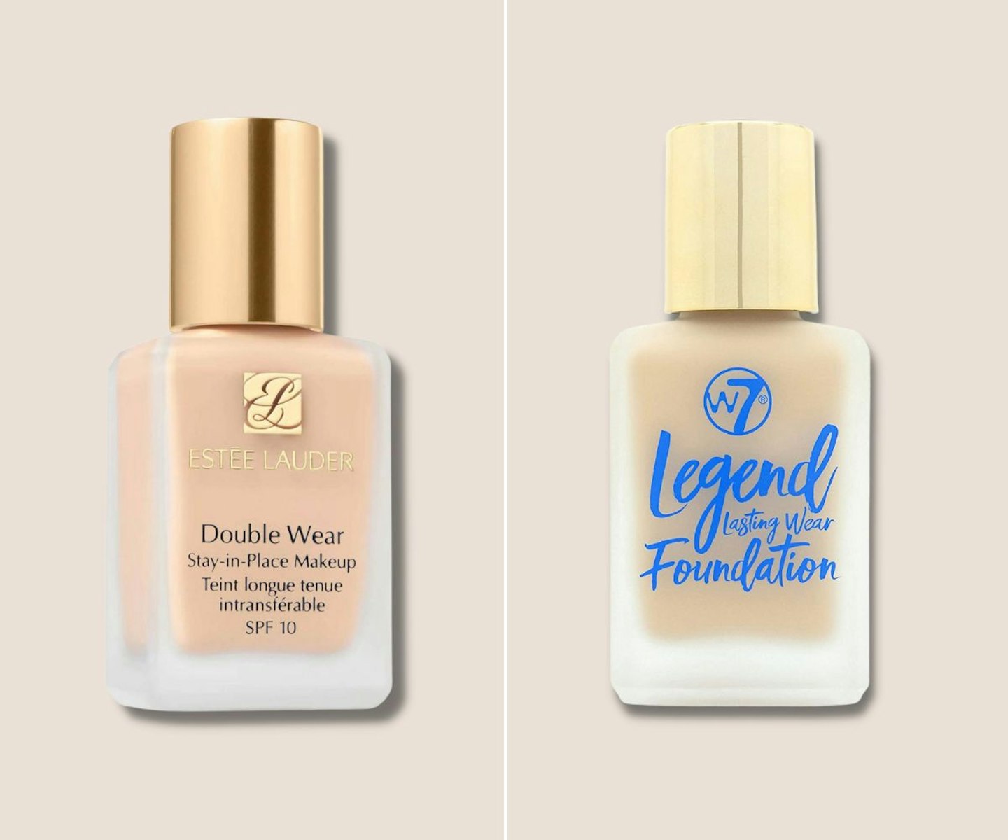 Estée Lauder Double Wear Foundation vs W7's Legend Foundation 