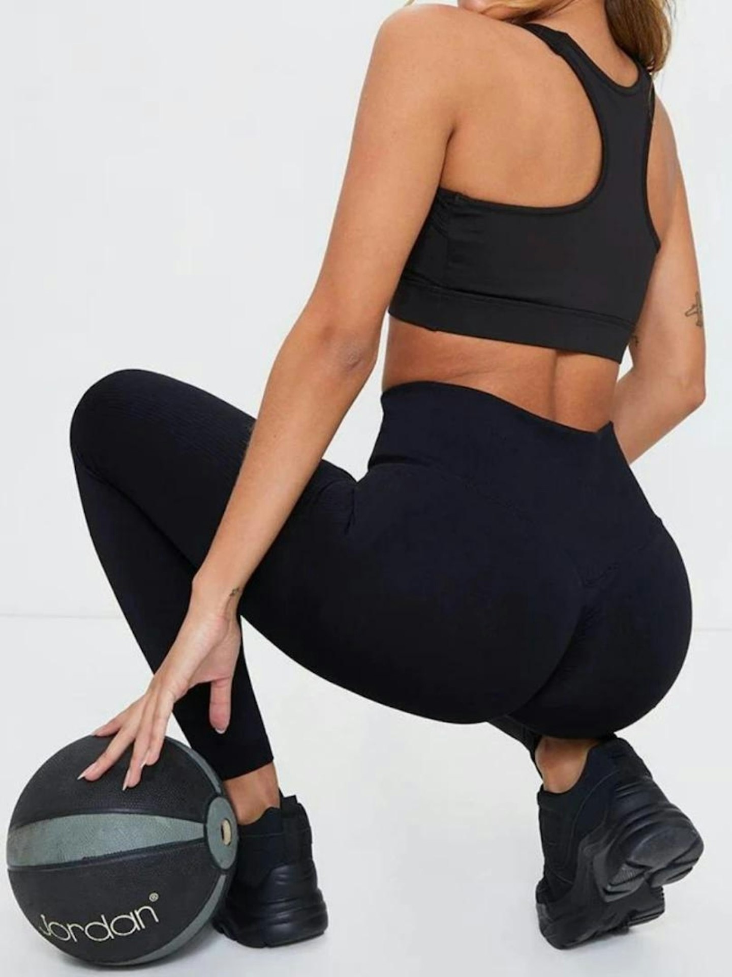 Black Ruched Bum Seamless Leggings