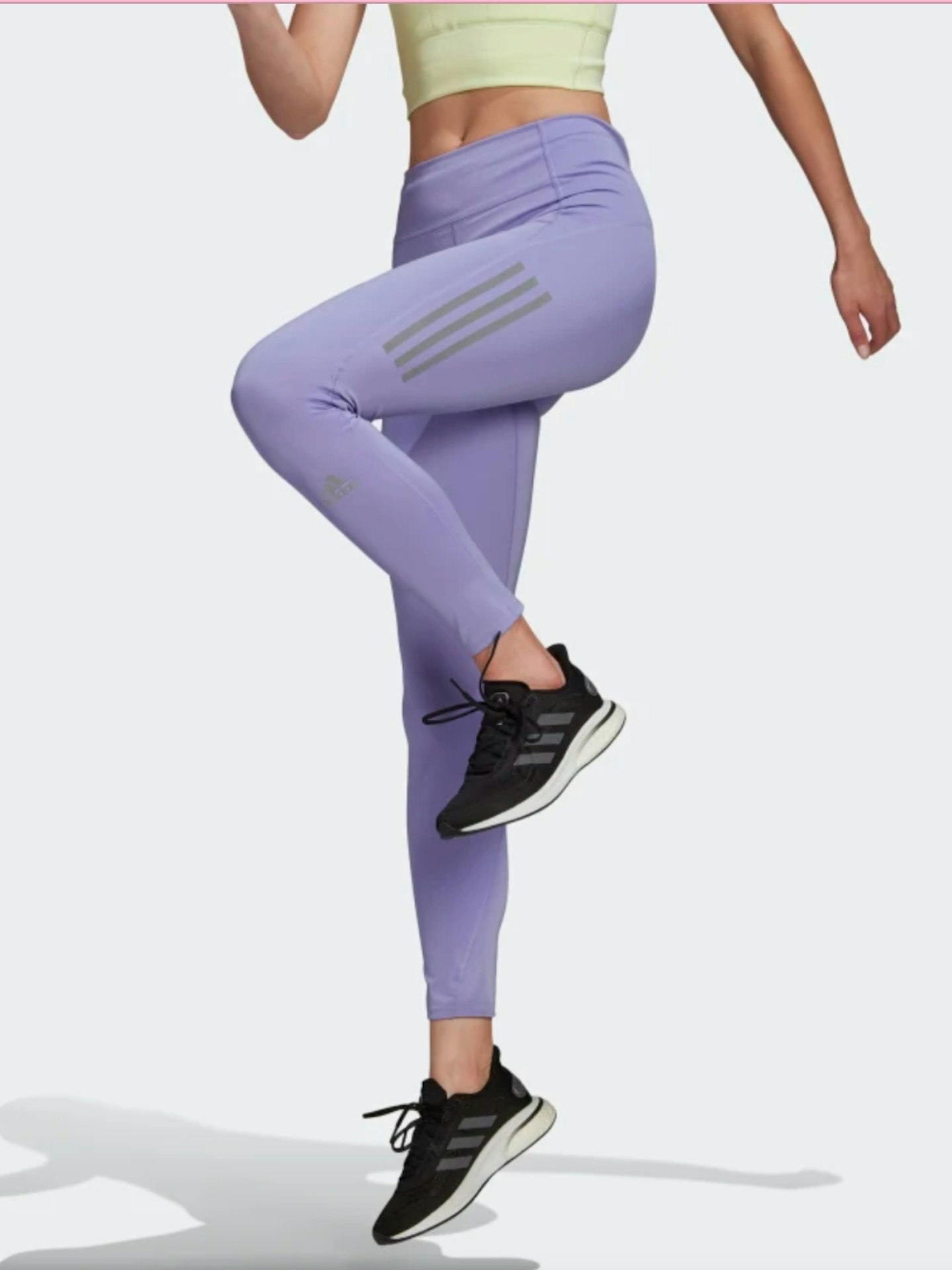 best running leggings adidas Own The Run 3 Striped Leggings