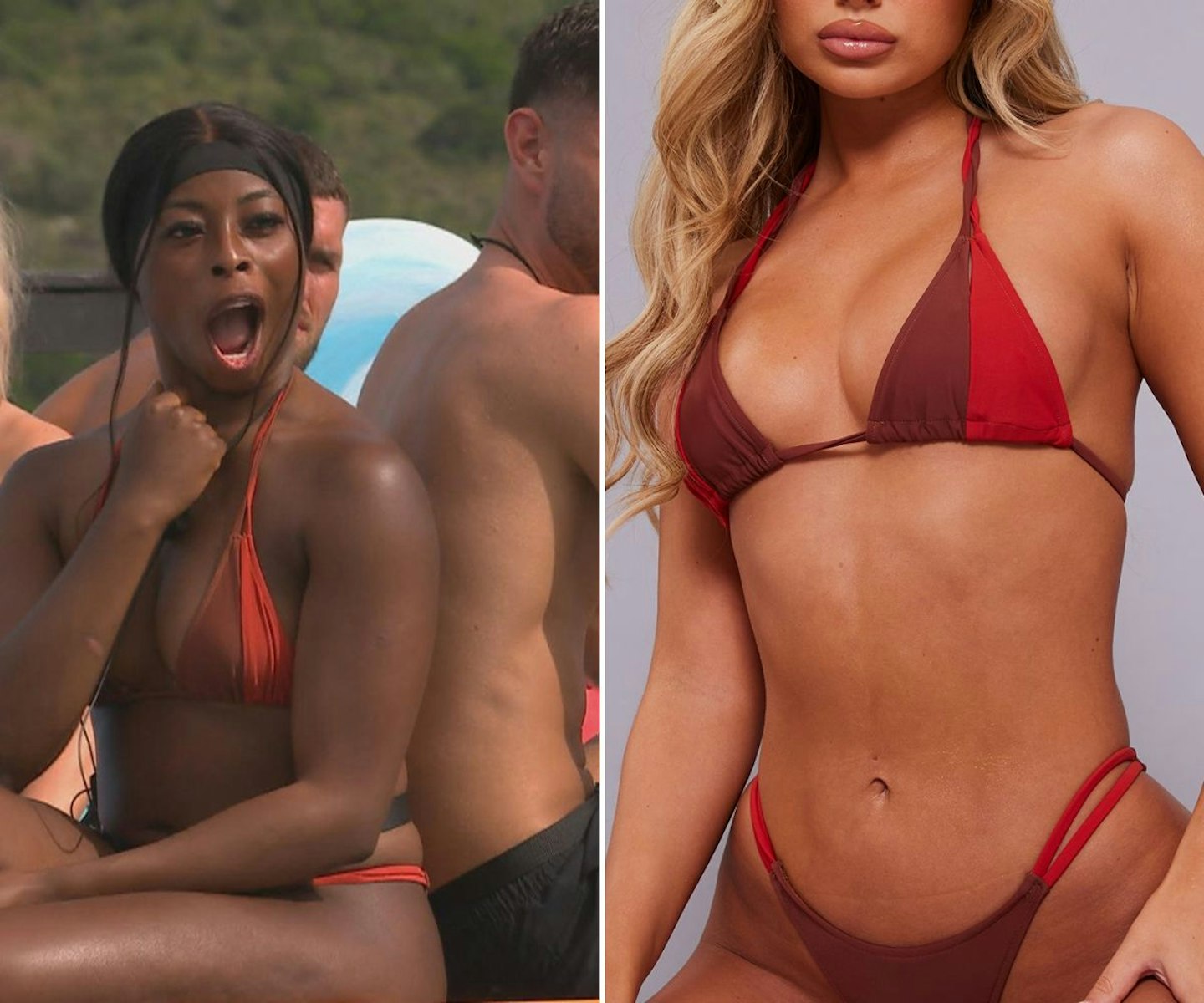 Catherine's rust colour block bikini