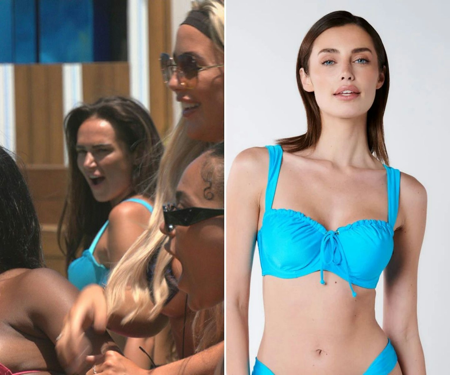 Charlotte's blue ruffle bikini