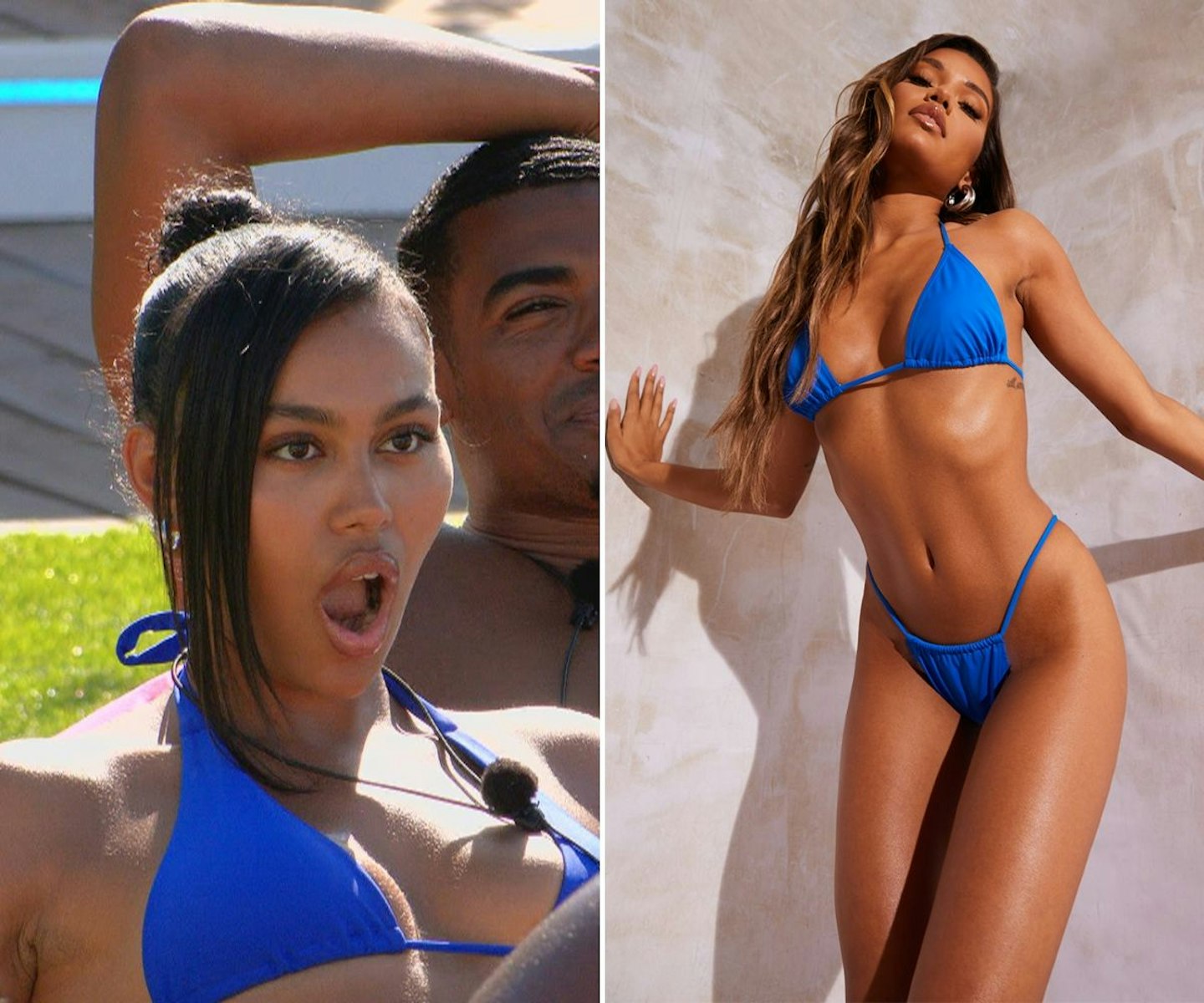 Ella's blue triangle bikini
