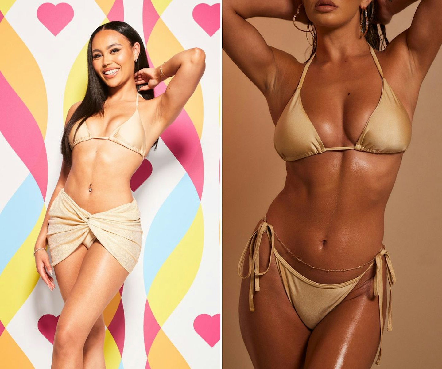 Ella Thomas' gold triangle bikini