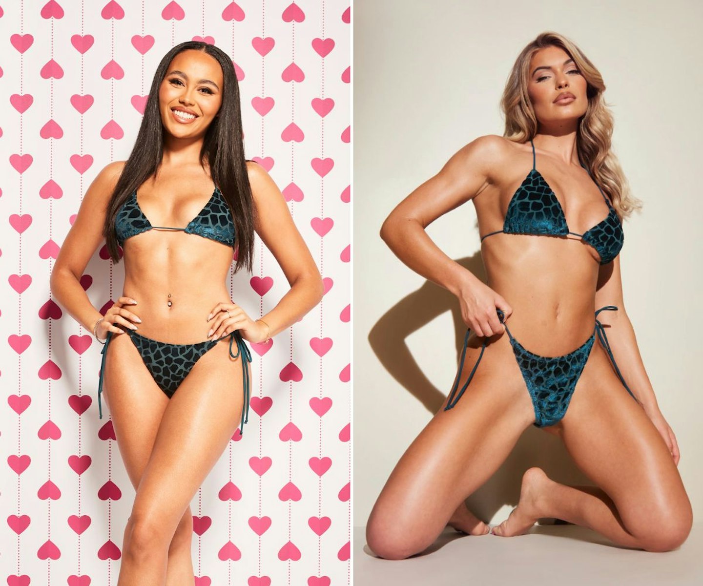 Ella Thomas' teal leopard print bikini