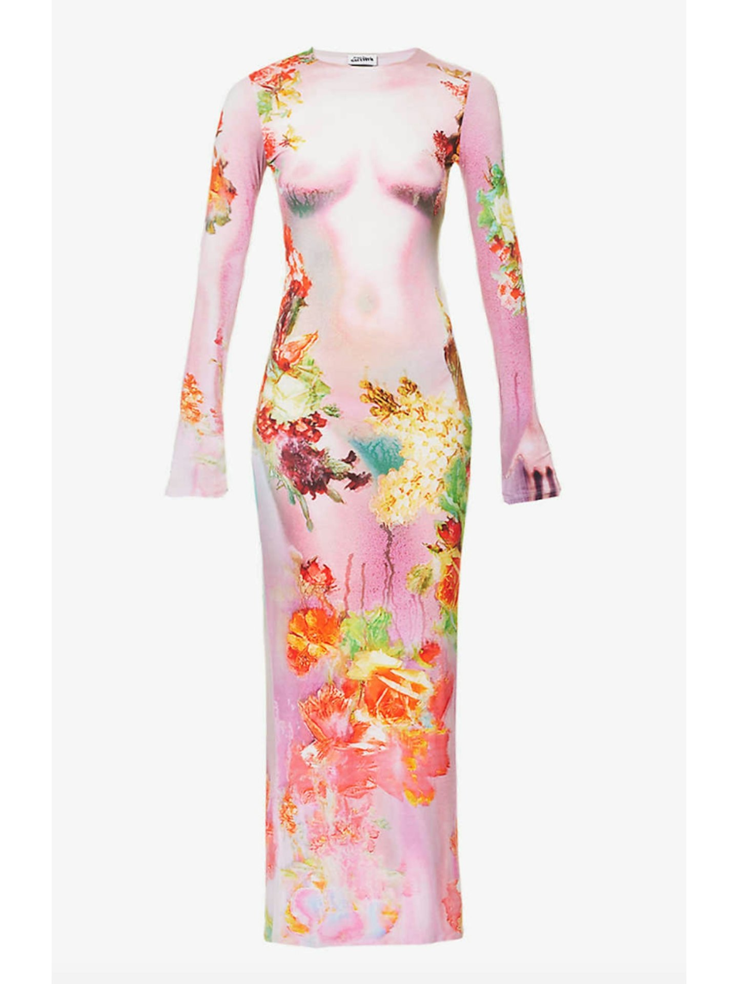Jean Paul Gaultier Flower Trompe L'Oeil Stretch-Woven Maxi Dress