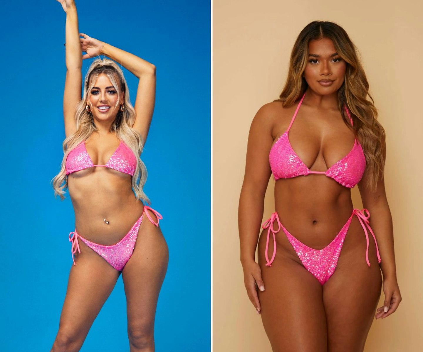 Jess Harding's pink sequin bikini
