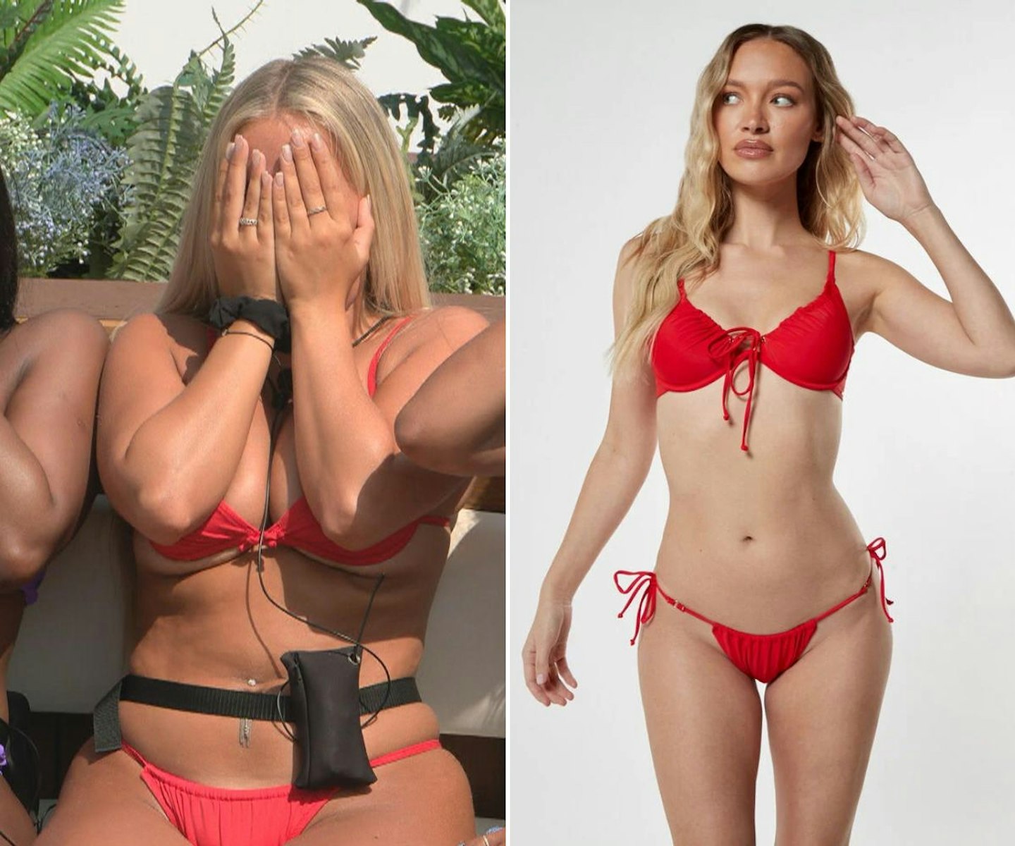 Jess' red underwire bikini