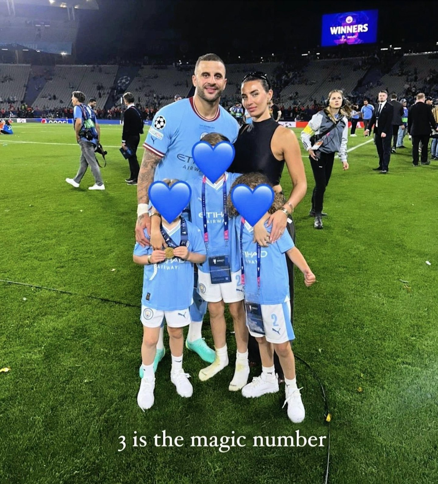 kyle walker and his girlfriend and kids