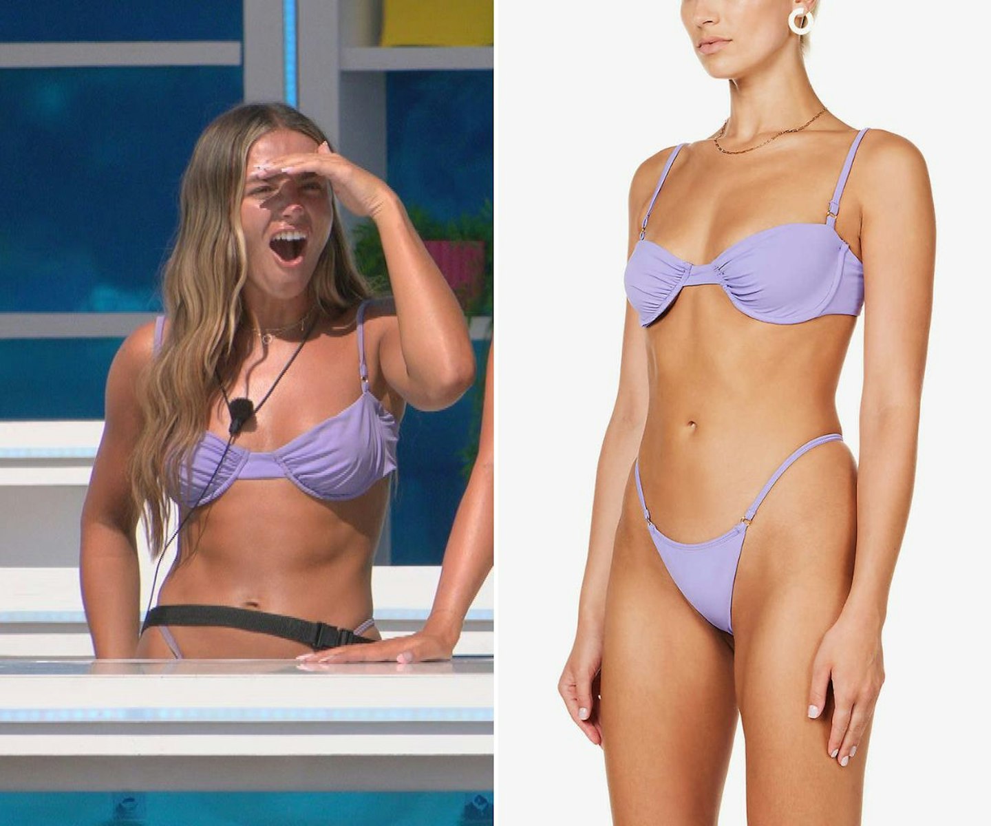 Leah's purple underwire bikini