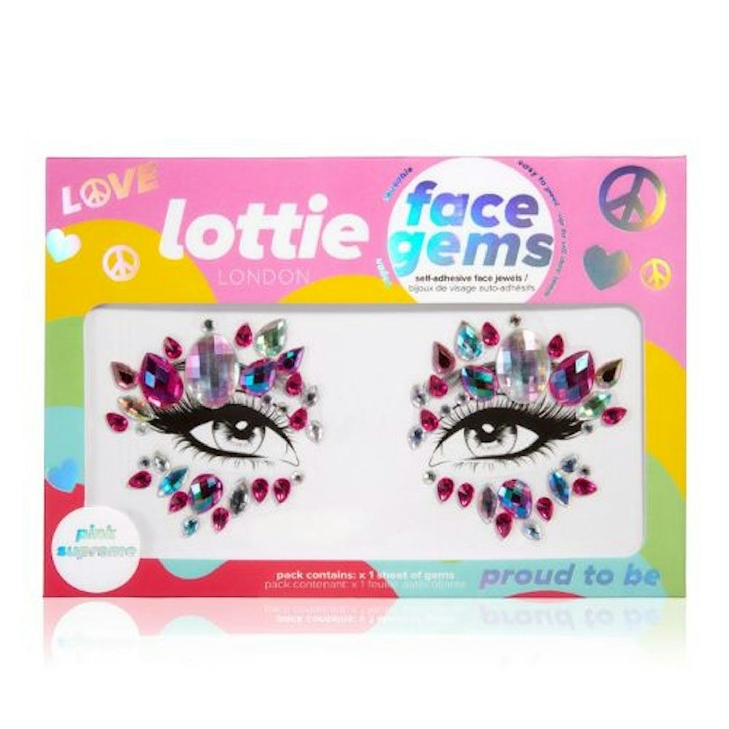Lottie London Proud to Be - Pink Supreme Face Gems