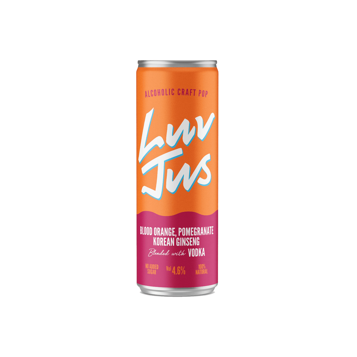 Luvjus, Blood orange, Pomegranate, Korean Ginseng blended with Vodka