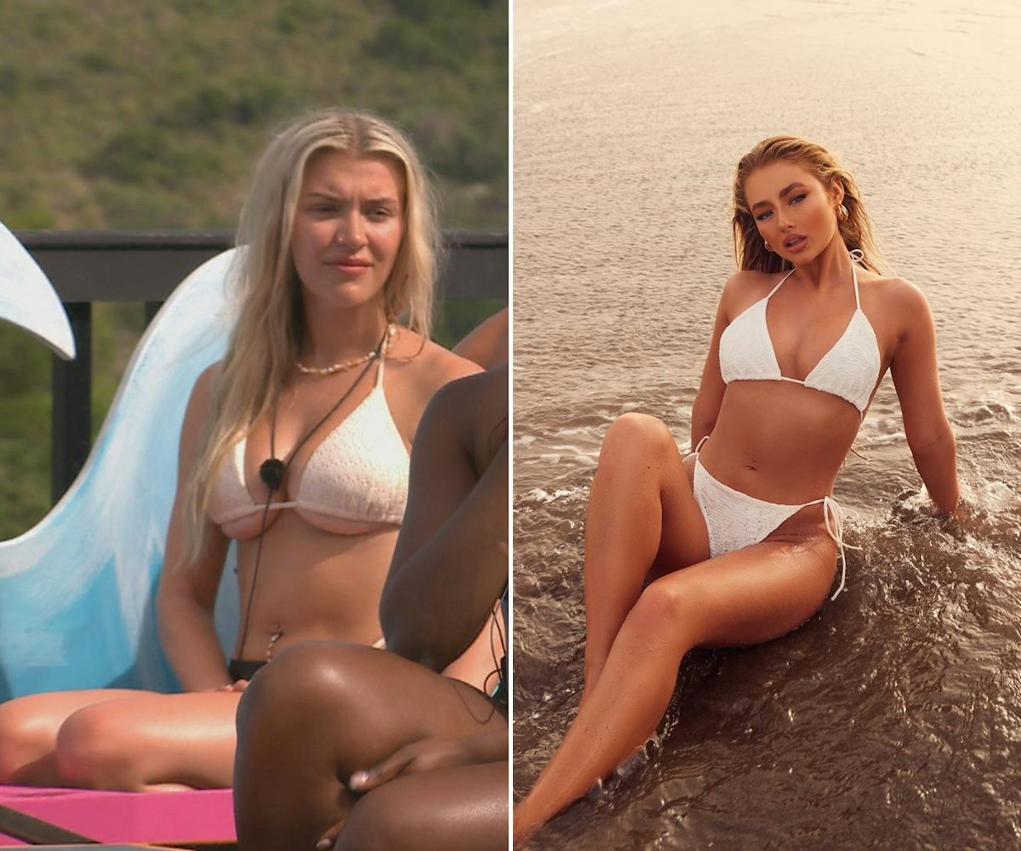 Molly's white textured bikini