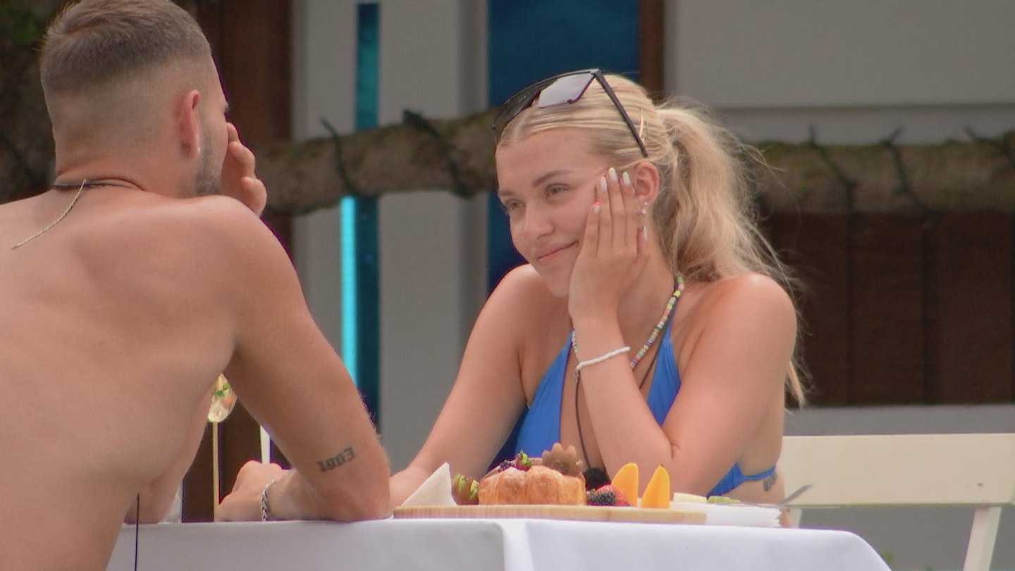 Molly and Zach on their brunch date in the Love Island villa