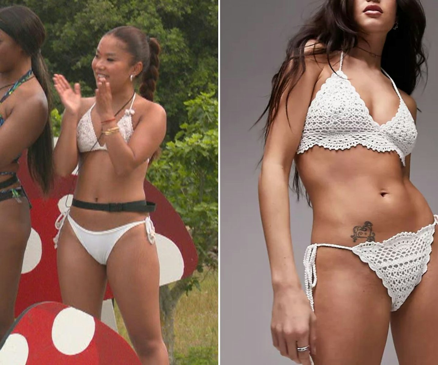 Ruchee Gurung's white crochet bikini