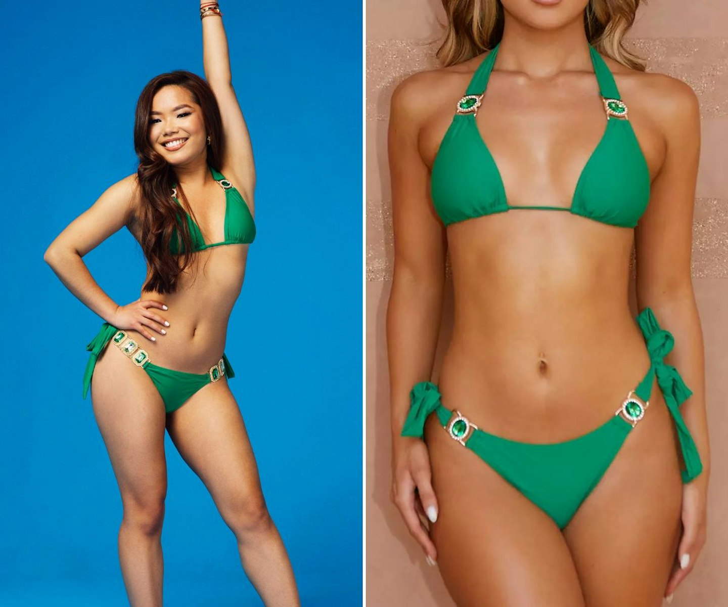 Ruchee Gurung's green crystal bikini