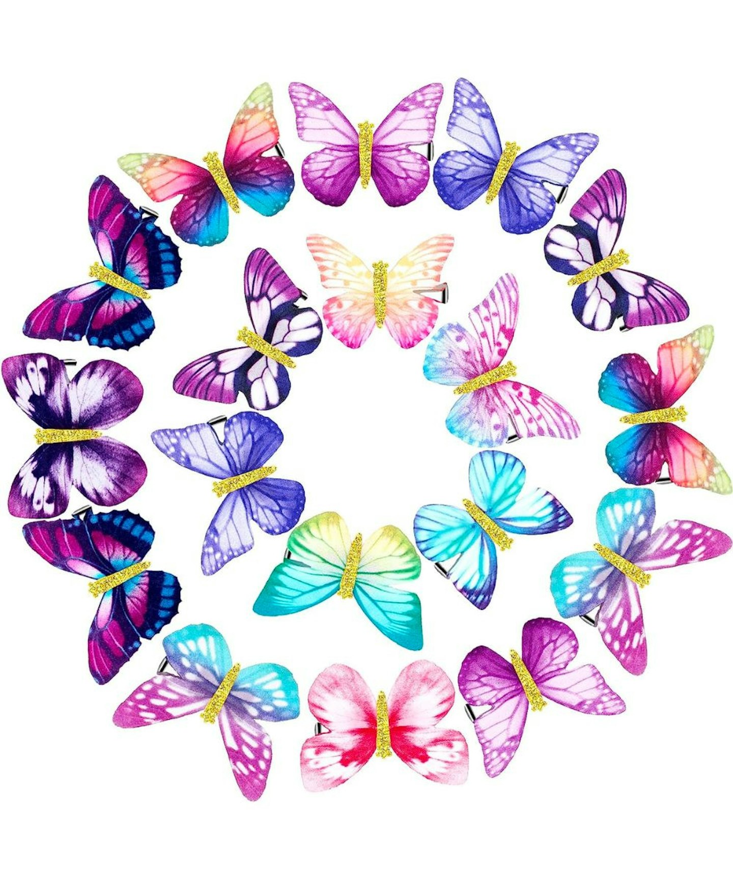 18 Pieces Glitter Butterfly Hair Clips