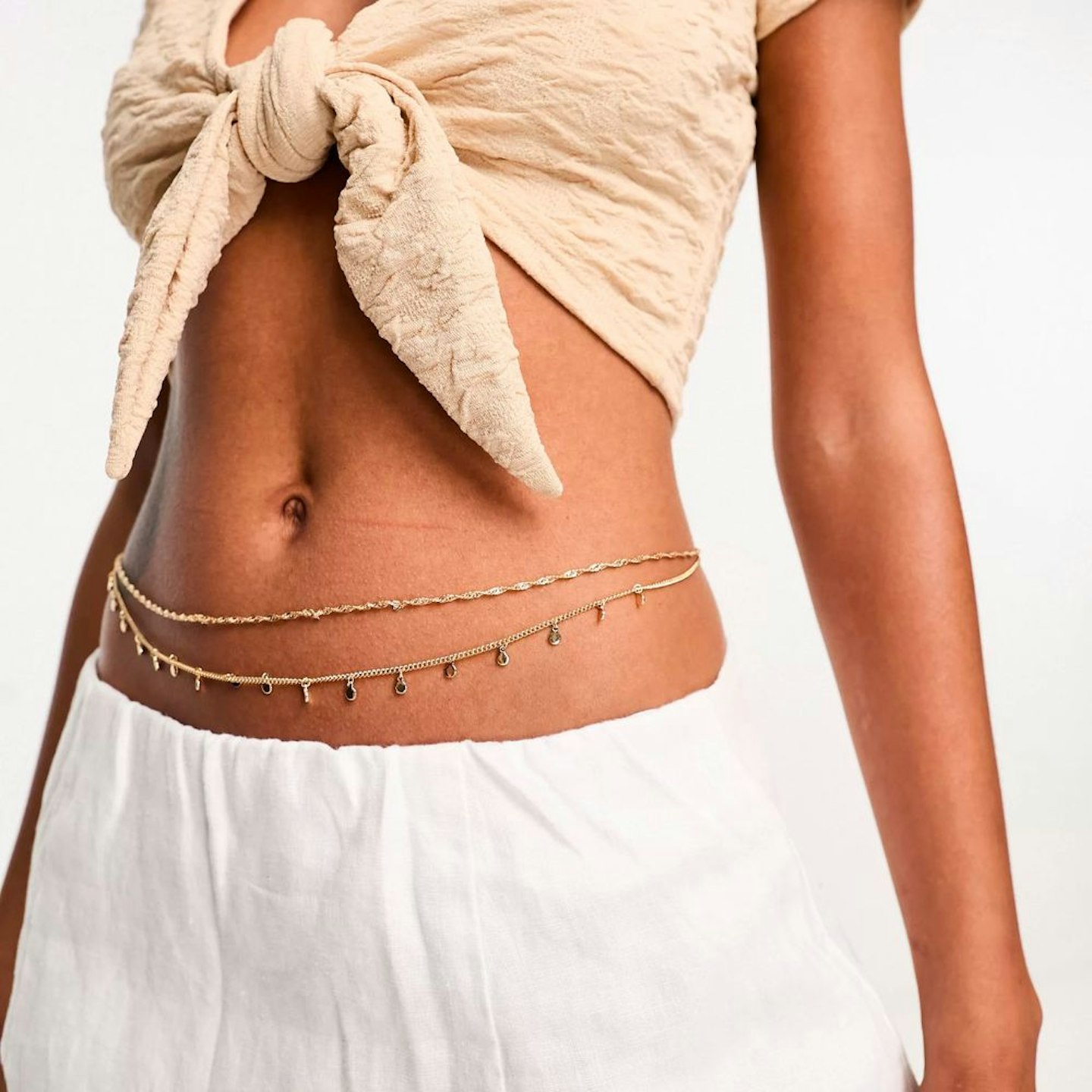  ASOS DESIGN Belly Chain With Disk And Twist Chain