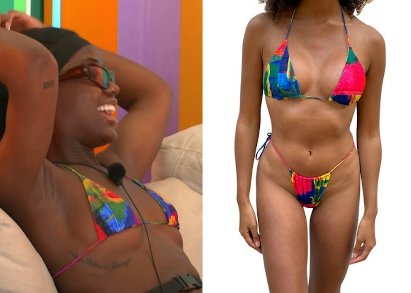 Billykiss' abstract rainbow print bikini