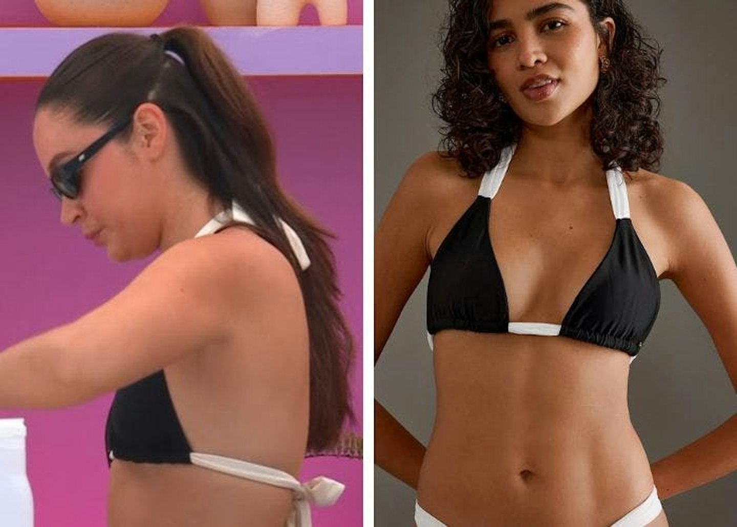 Emily's black and white bikini