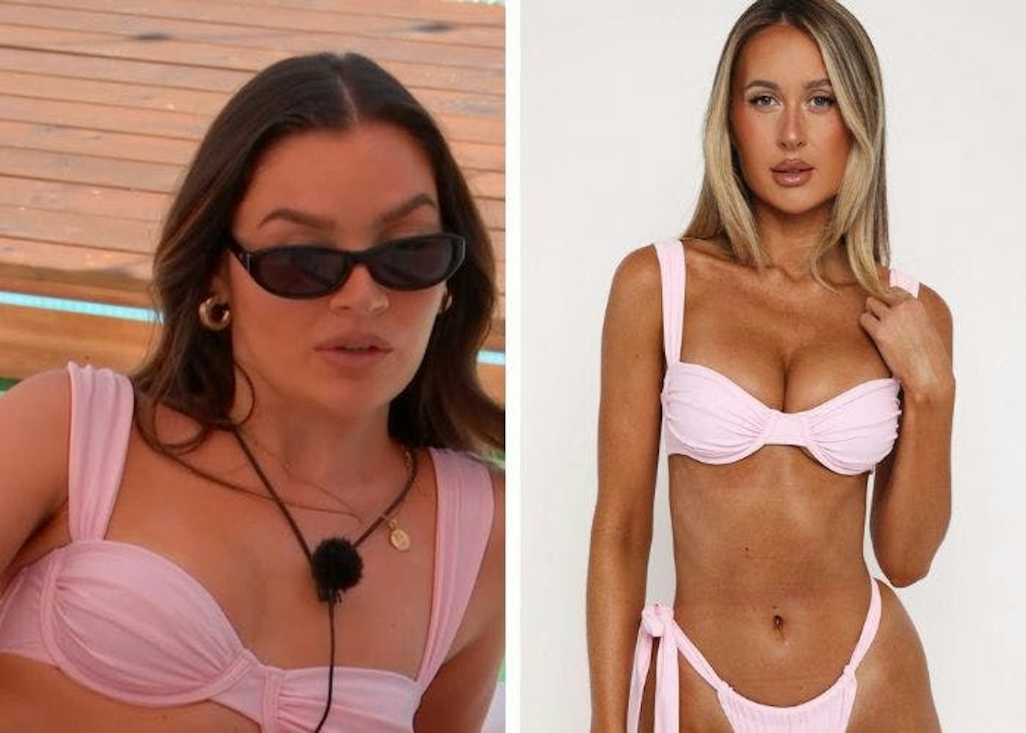 Emily's pastel pink bikini