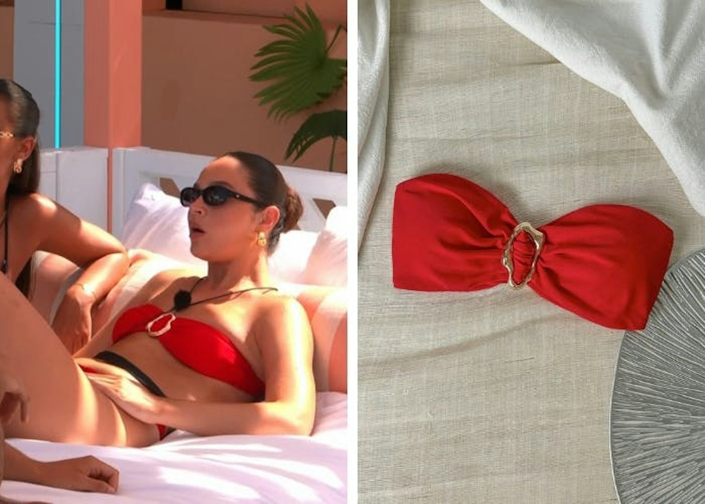 Emily's red bandeau ring detail bikini