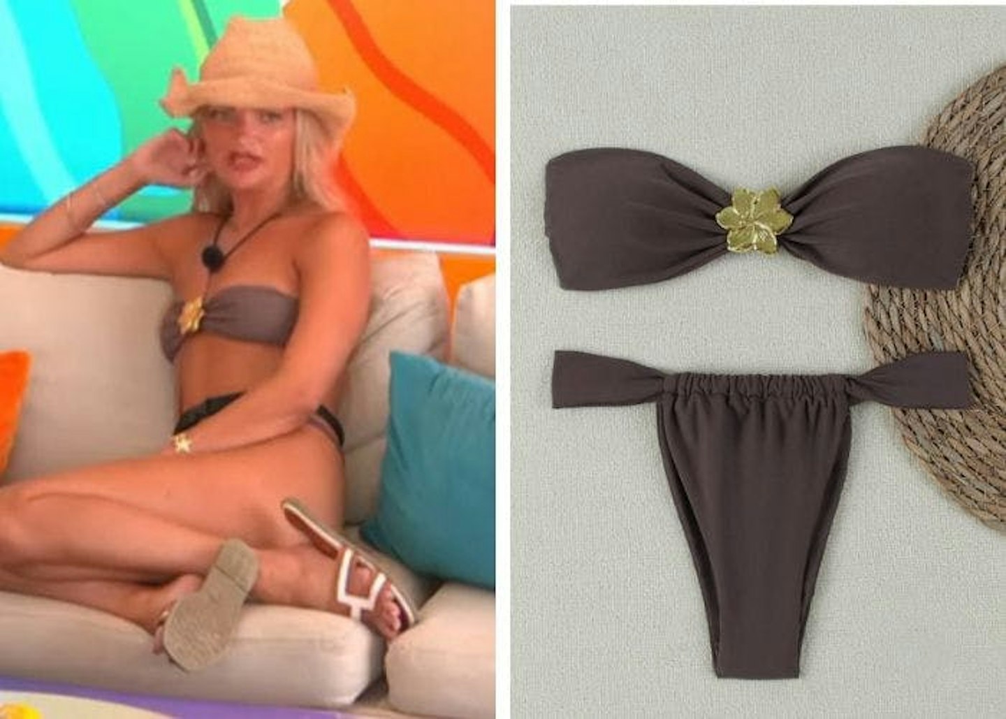 Helena's brown floral detail bikini