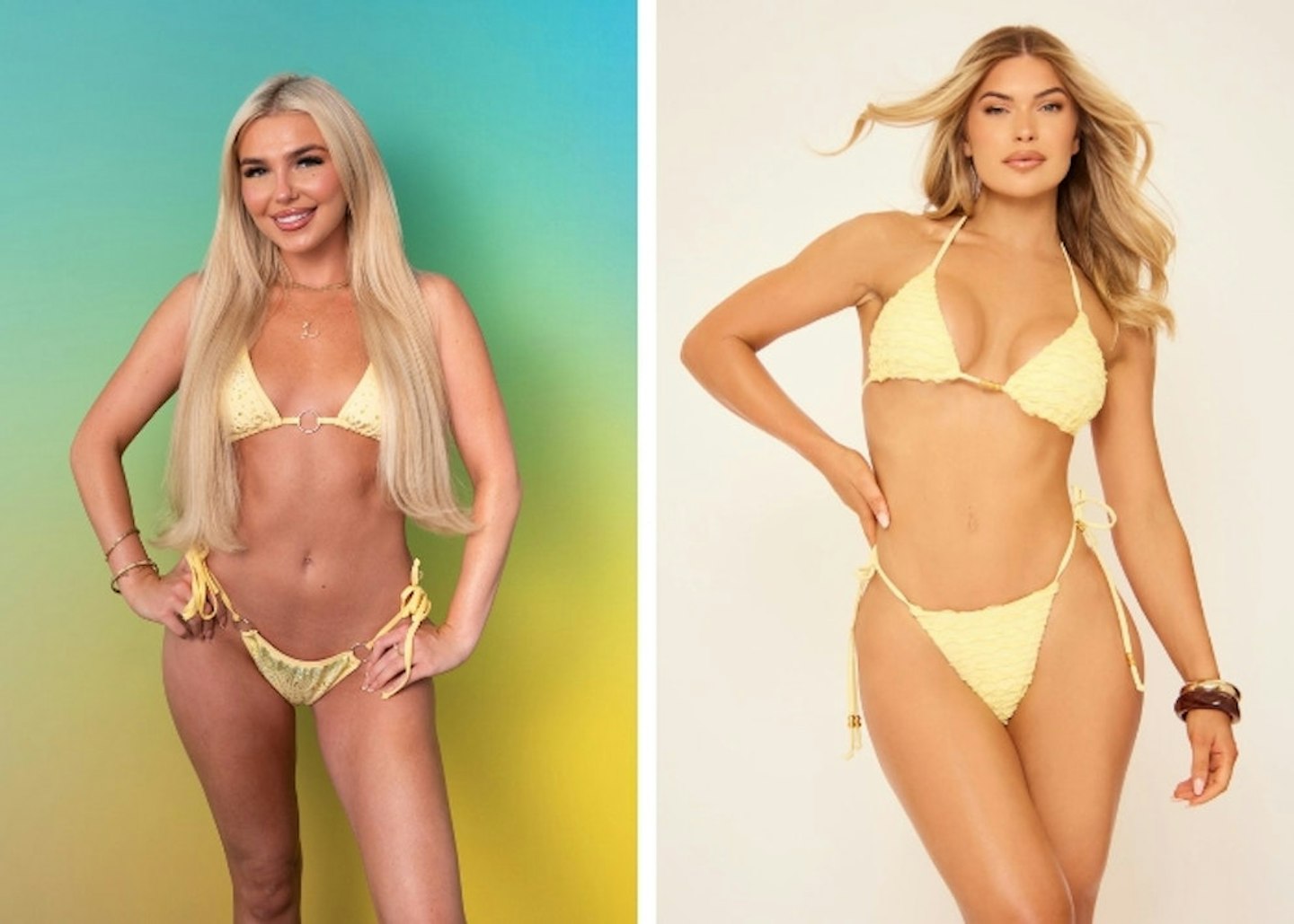 Lucy's pale yellow bikini