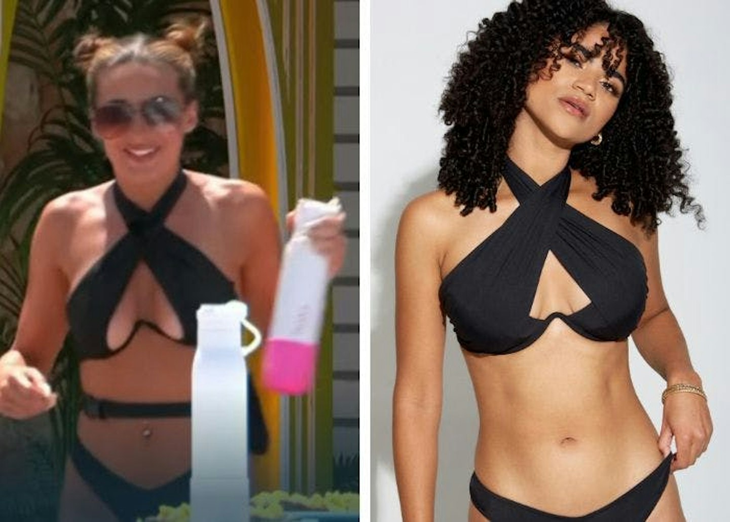 Toni's black cut-out bikini