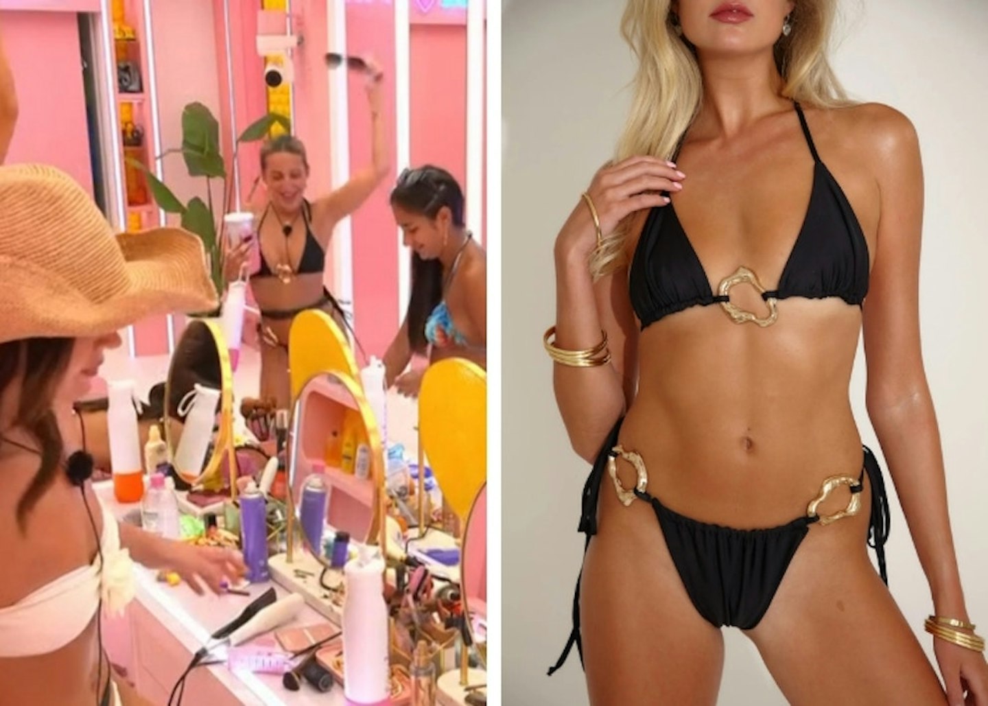 Toni's black ring detail bikini