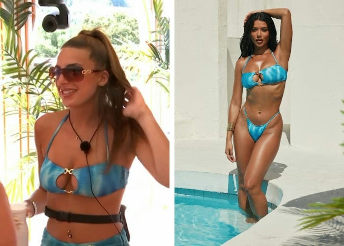 Toni's blue tie-dye bikini