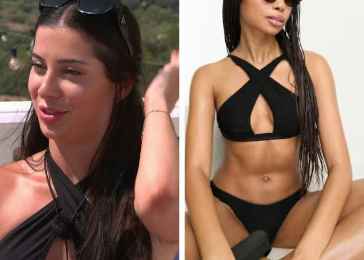 Yasmin's black crossover bikini