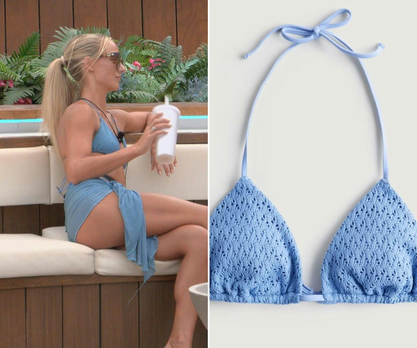 Abi's blue textured bikini