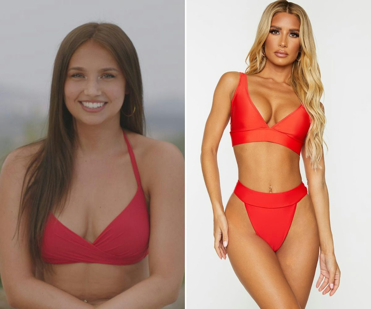 Amber's red wrap bikini