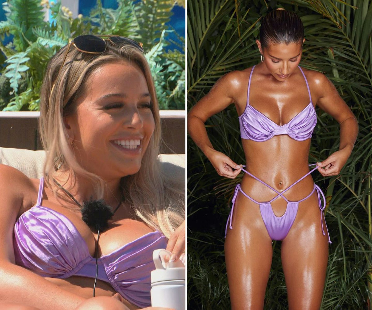 Ella's purple ruched bikini