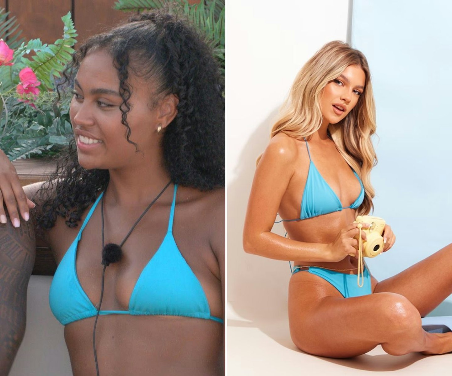 Ella's blue triangle bikini