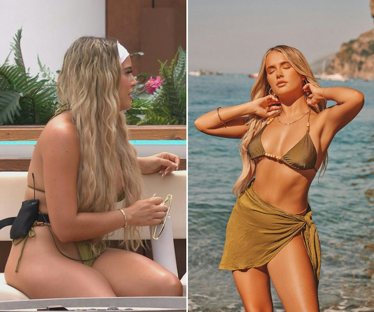 Ella's green beaded bikini