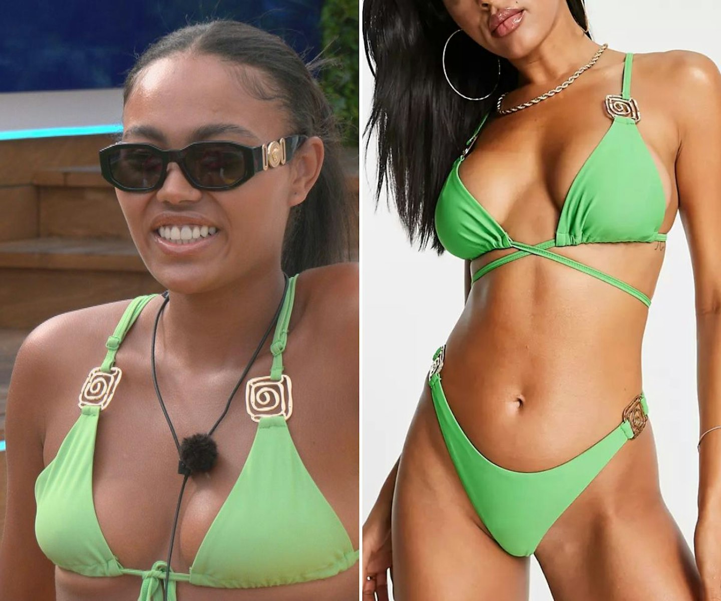 Ella's green triangle bikini