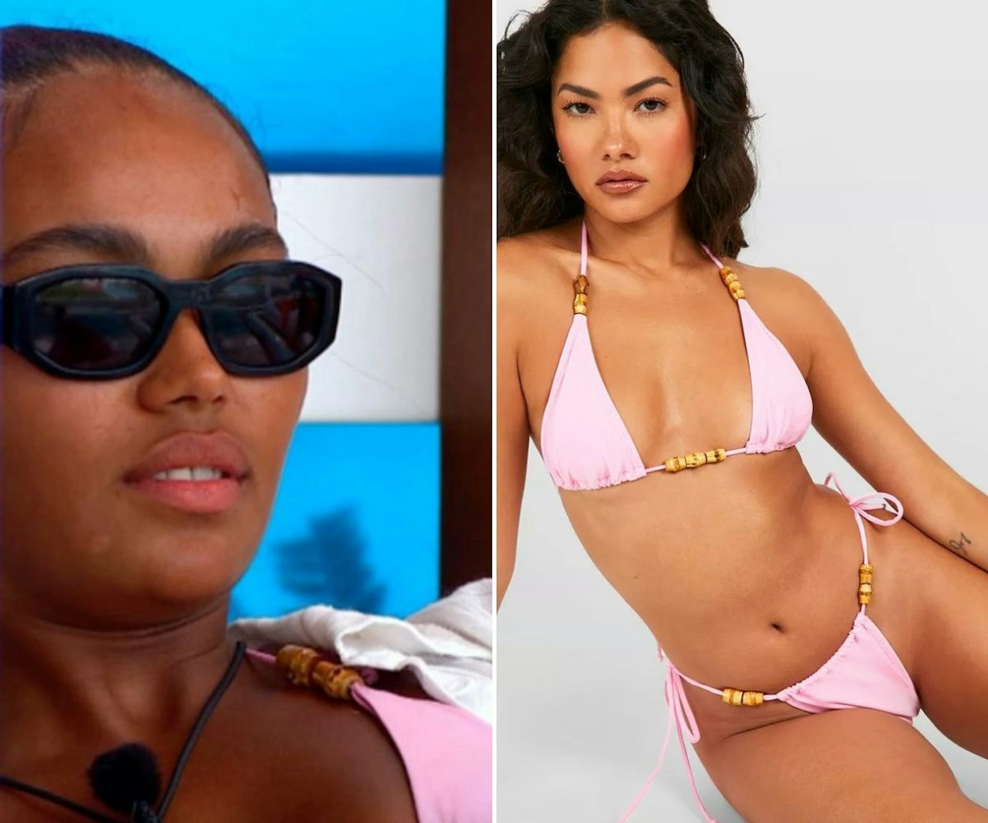 Ella's pink beaded bikini