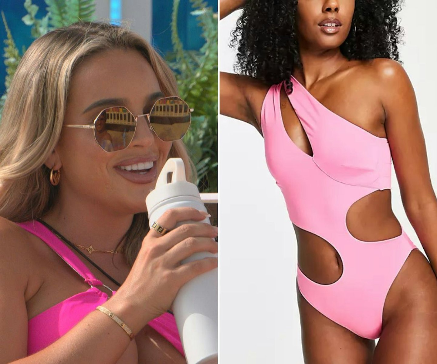 Ella's pink cut out swimsuit