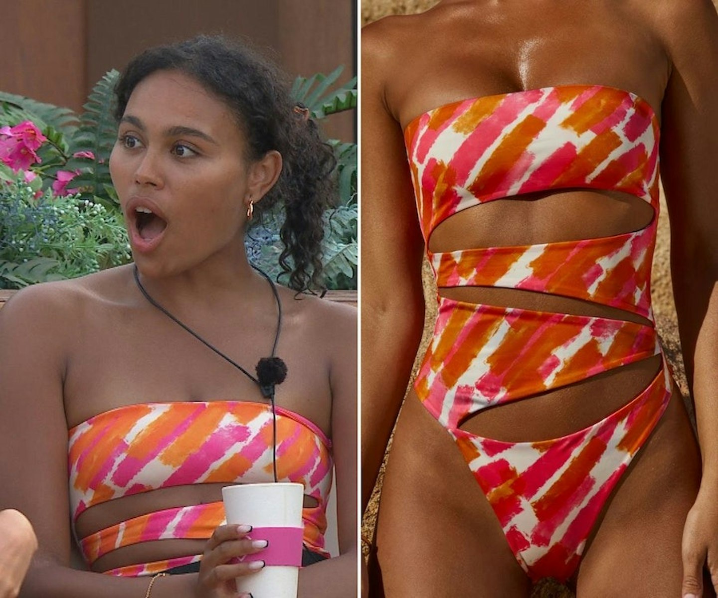 Ella's Pink Cut Out Swimsuit Outfit