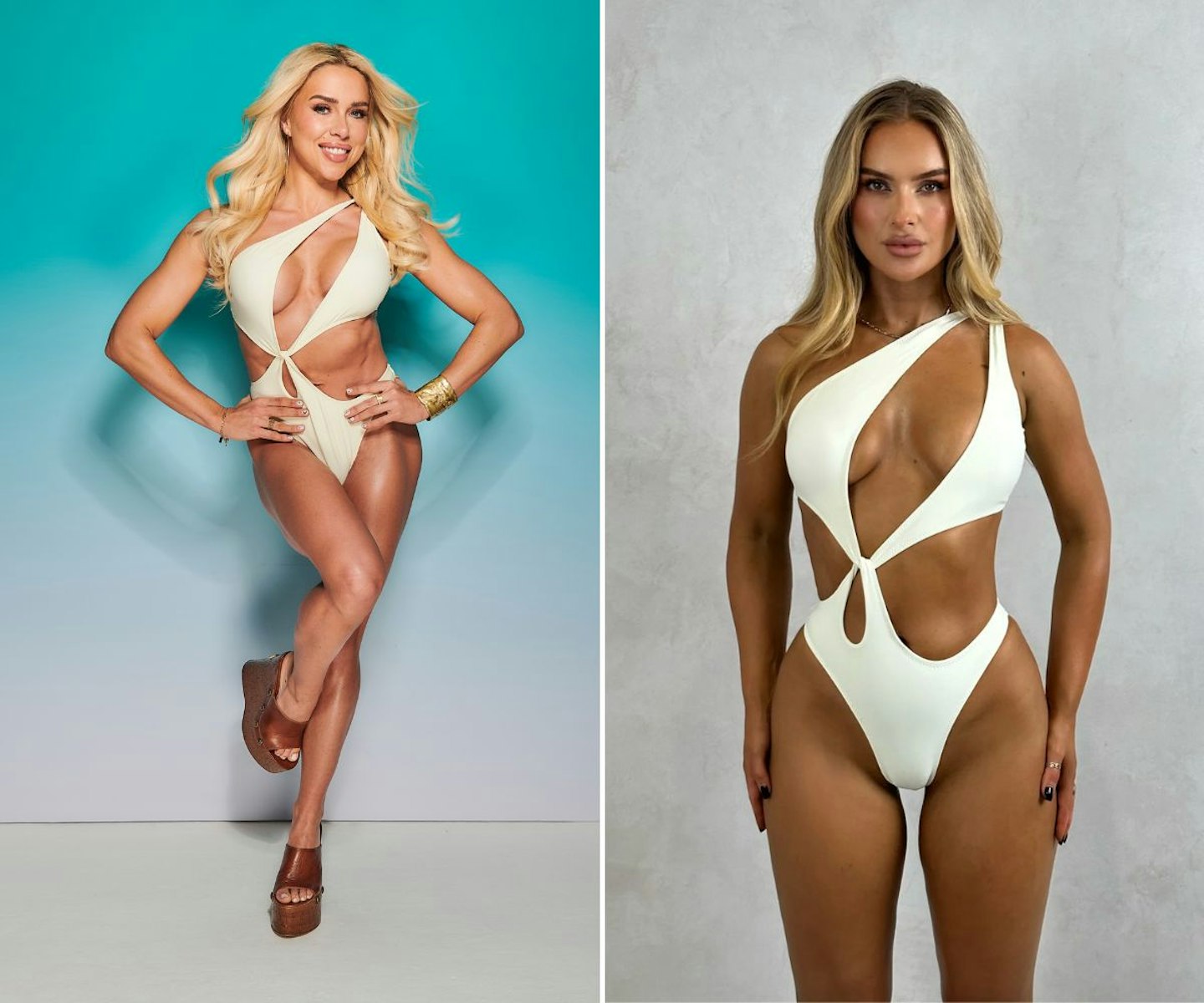 Gabby's one-shoulder swimsuit