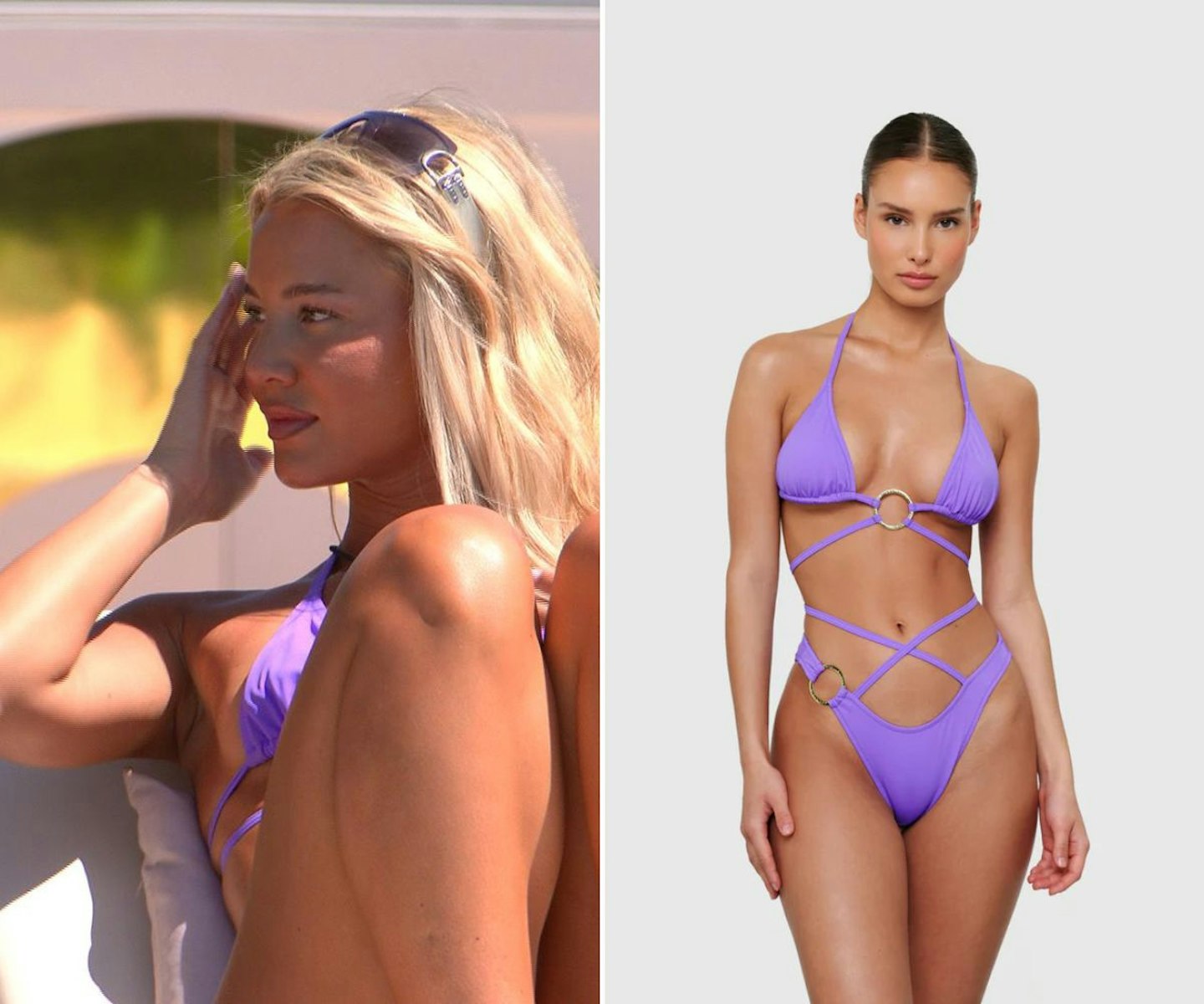 Grace's purple bikini