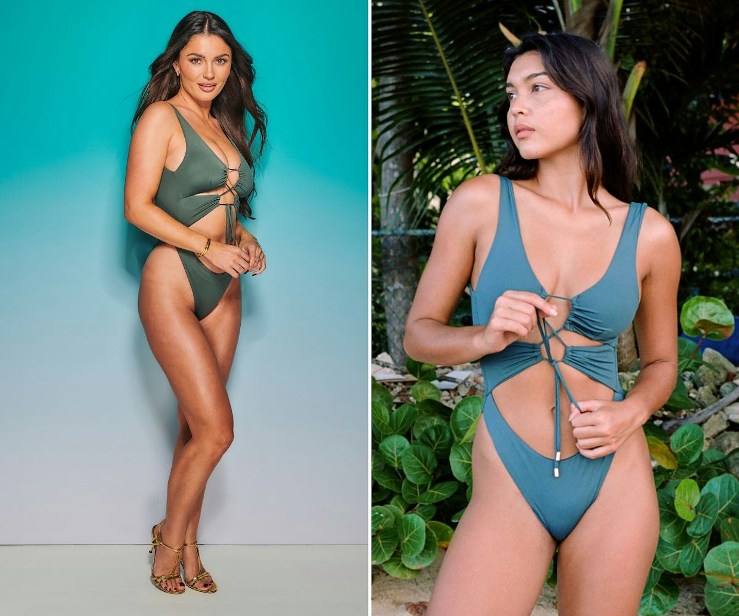 India's green cut-out swimsuit