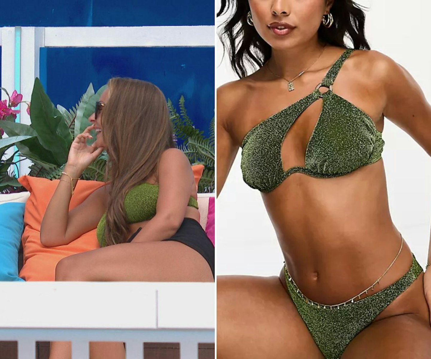Kady's green one shoulder bikini