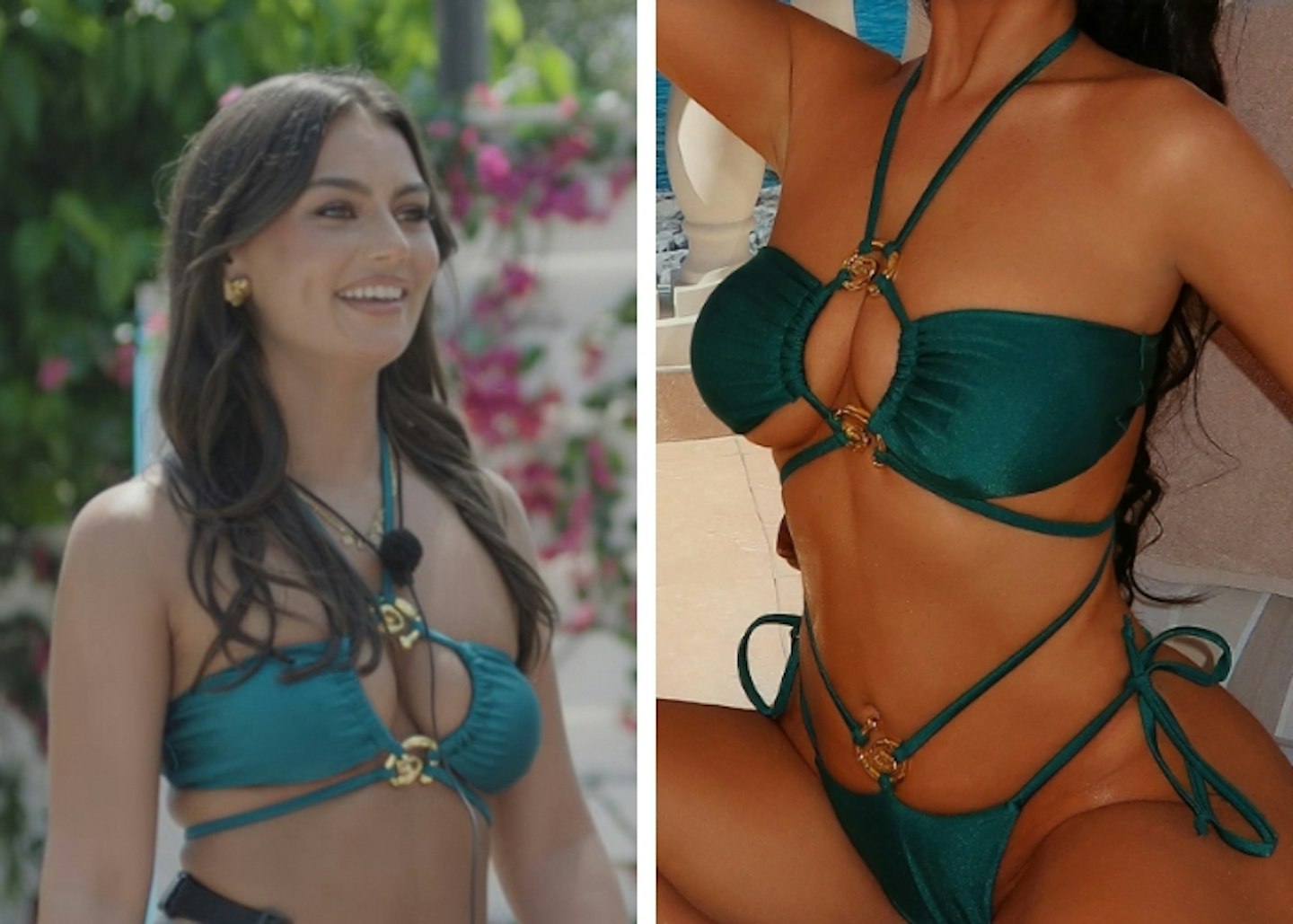 Megan's teal cut-out bikini
