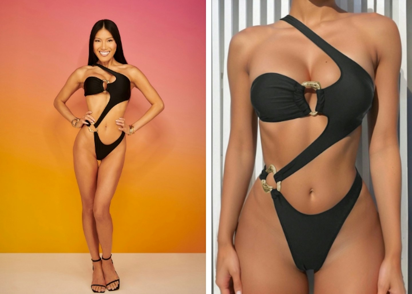 Sophie's black cut-out one-piece