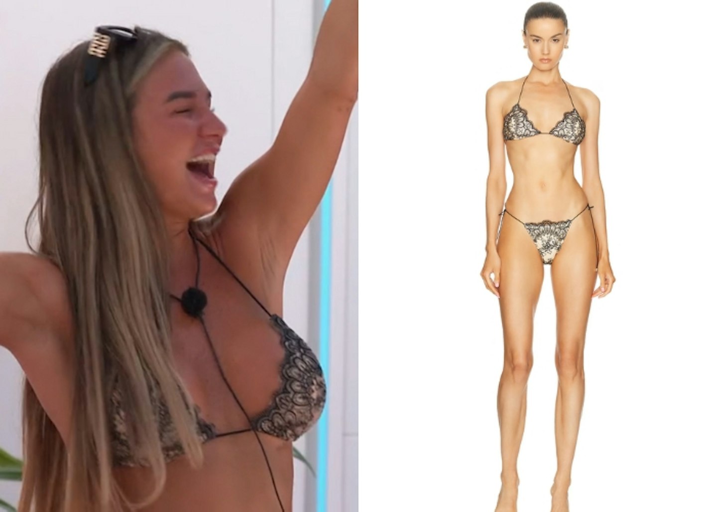 Angel's black lace bikini