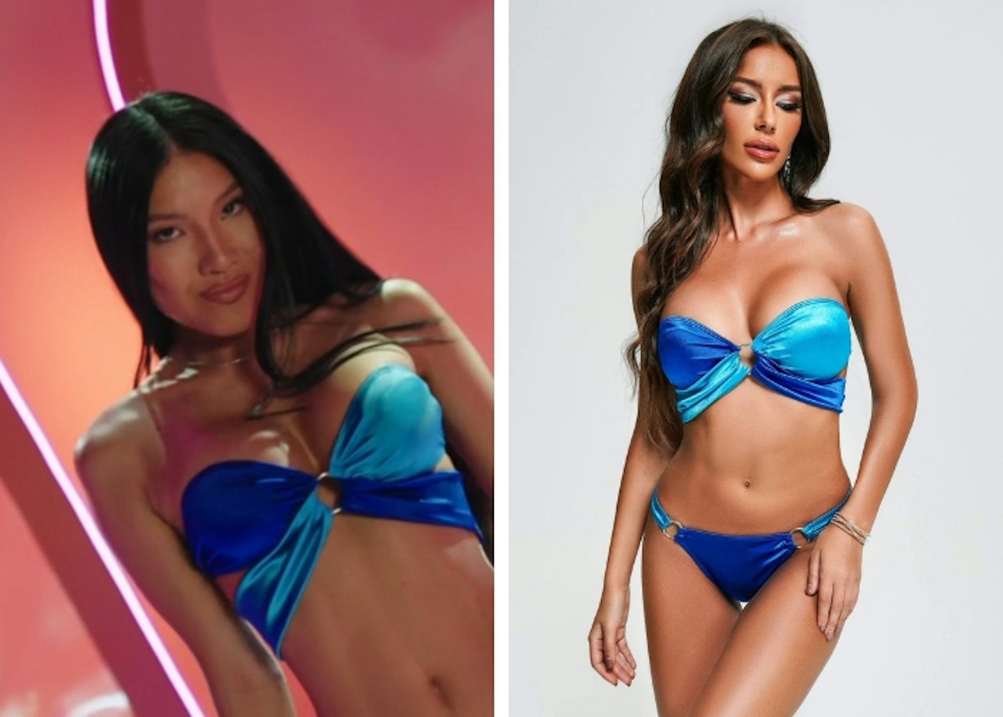 Sophie's blue bandeau bikini