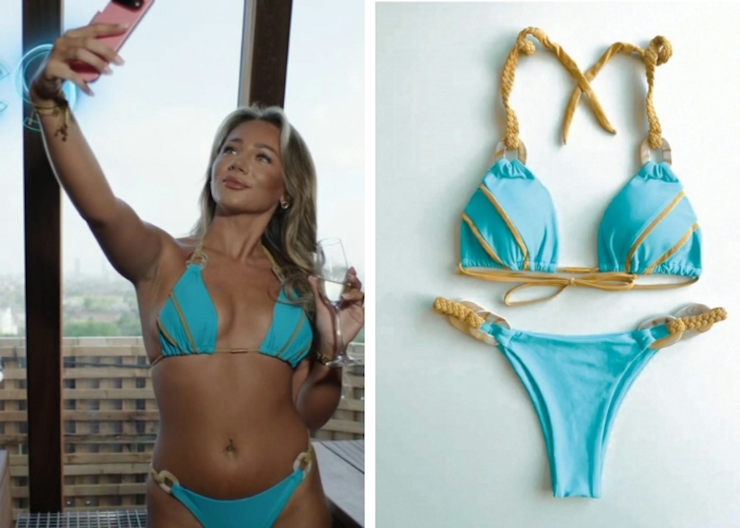 Meg's rope detail blue bikini